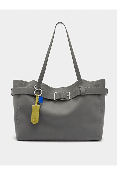 PARFOIS Kemer Detaylı ve Charm'lı Shopper Çanta