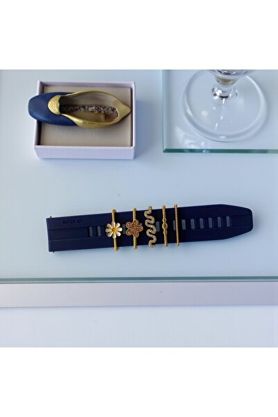 Gtech Set of 5 Charms for Garmin Venu 2 Sq 2 strap, metal, Model 5, Elegant design, Gold