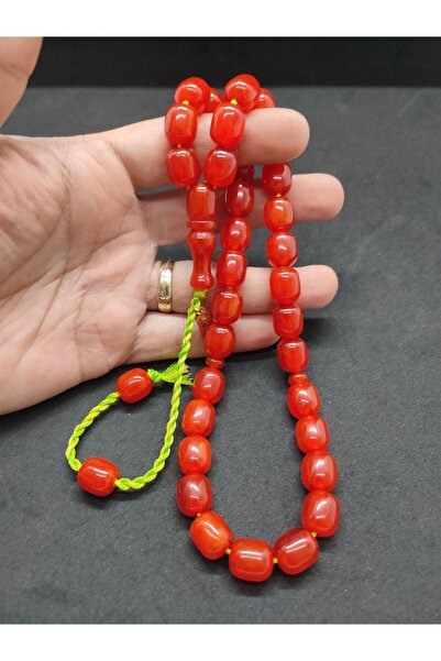 İskeçe Exclusive Osama Omari Masterpiece Large Size 50-Year-Old Rooster Imamah Havşalı German Faturan Prayer Beads Certified 8759