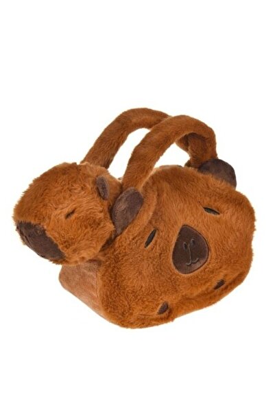 AVA Plush Capybara, in Brown Fur Bag, 20x10x20cm
