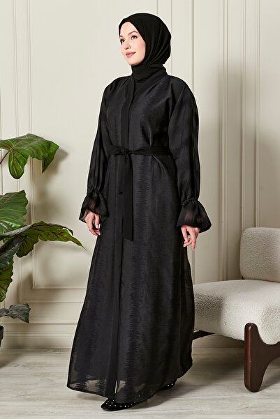 HALİL TÜRKER Flora Belted Abaya & Ferace