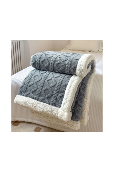Fabienne Jacquard Sherpa Blanket Single Size 160x220cm Throw Blanket Reversible Flannel Fleece Blanket Warm