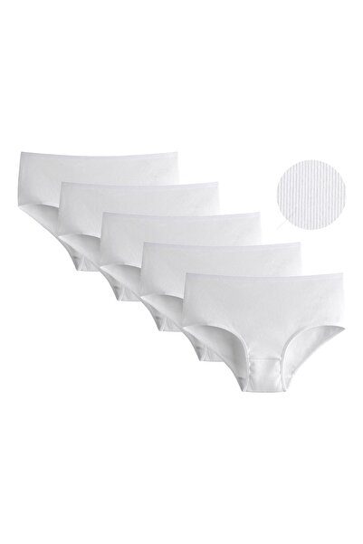 Donella 5-Pack Large Size Cotton Stretch Fabric Ribbed Knit Women's Panties 2532