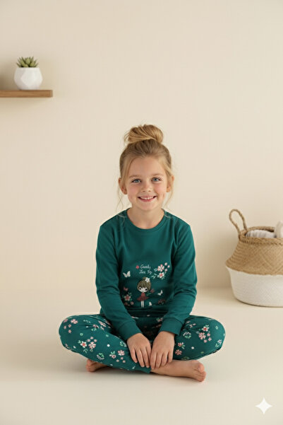 ROSAMİNA Little Garden Fairy 100% Cotton Girls' Pajama Set