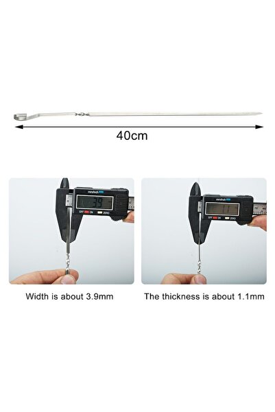 RABY Stainless steel skewers, 24 pieces, 400x4.5x1.25mm - Silver