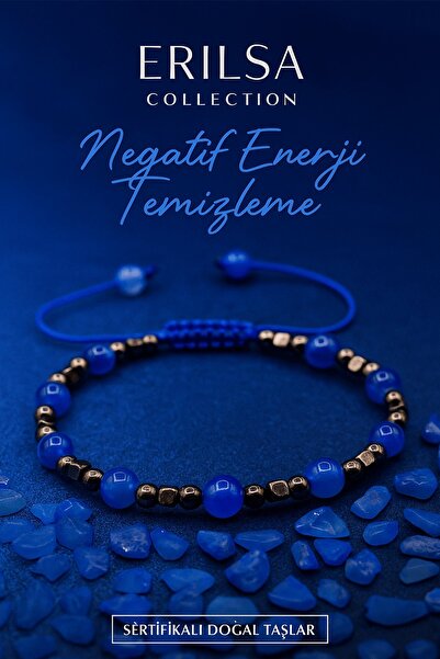 Erilsa سوار معتمد لإزالة الطاقة السلبية - العقيق الأزرق والتيراهيرتز - 6 مم