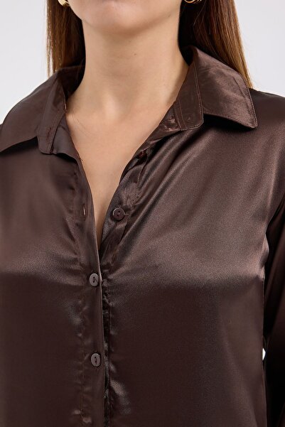 Hiccup Bdart Satin Long Sleeve Button down Shirt