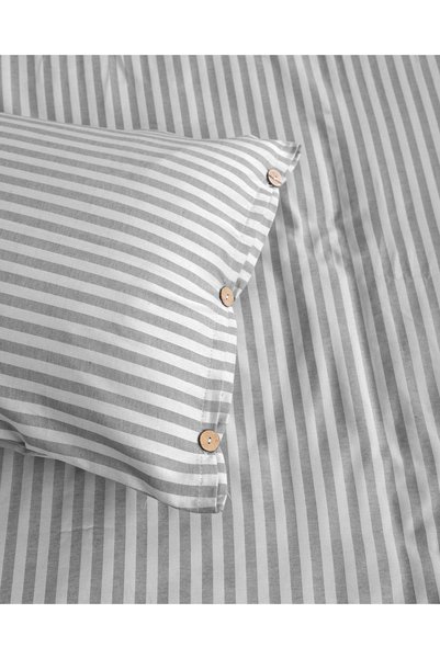 Larispera Yarn Dyed Striped Satin Double Duvet Cover Set