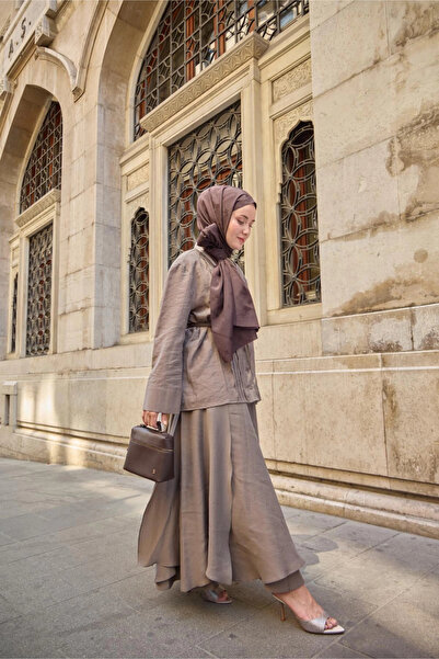 Silk Home Μονόγραμμα Βαμβακερό Μεταξωτό Σάλι - Πικρό Καφέ