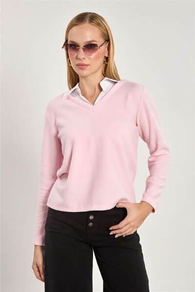 BARRELS AND OIL Women's shirt Paneled thessaloniki blouse - pink