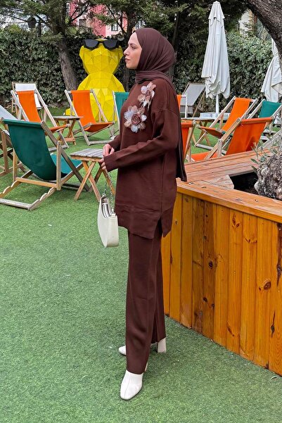 lamelif Accessory Knitwear Set Bitter Brown