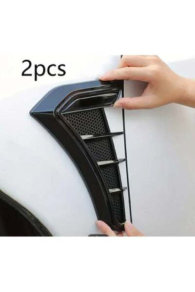 AGC 2pcs Car Side Air Vent Cover Trim - Universal Rear Trunk Spoiler Decorati...