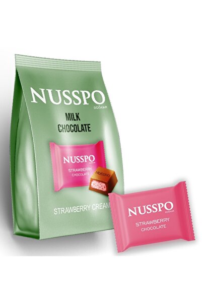 NUSSPO Çilek Kremalı Sütlü Çikolata 225 Gr