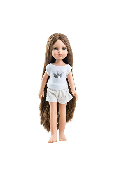 Paola Reina CAROL doll with very long hair in white pajamas – Amigas, 32 cm,