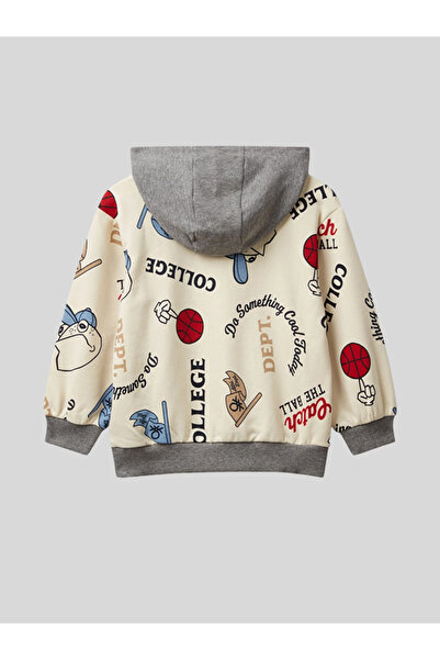 Benetton Boy's Hooded Sweatshirt 6-14 Years Old Cream