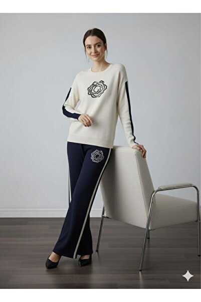 Cemre Life New Deux Embossed Embroidered Knitwear Set