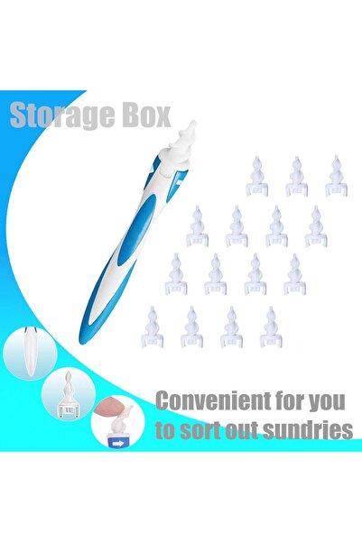 zola Ear cleaning device, 16 silicone tips, white/blue