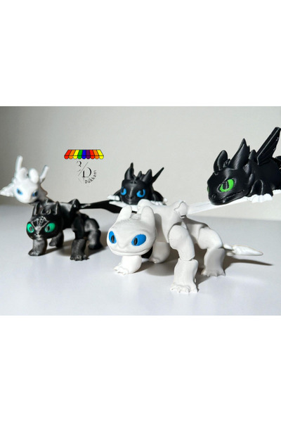 3D Dükkanı Ejderhanı Nasıl Eğitirsin - Dişsiz & Işığın Öfkesi + 3Adet Yavru A...