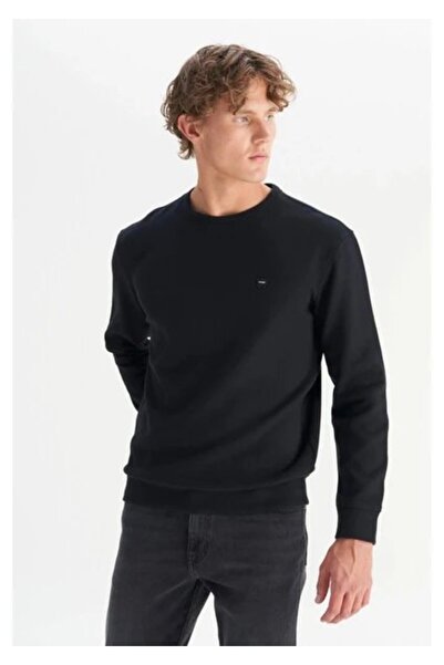 WRANGLER Μαύρο φούτερ με κανονική εφαρμογή με λαιμόκοψη