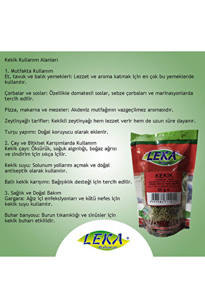 leka baharat Kekik 20 g – Yüksek Aromalı Katkısız Baharat | Et, Tavuk, Çorba ve Soslar İçin