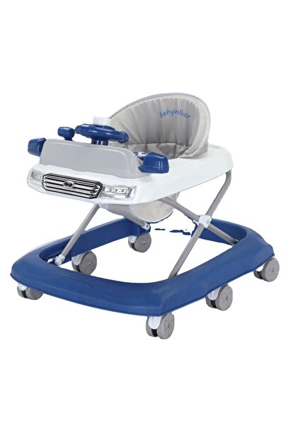 Generic Car-Shaped Educational Baby Walker with Flexible Wheels and Padded Seat