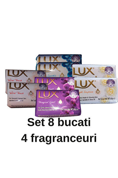 LUX Soap Bar 8x80g, 2x4 fragranceuri