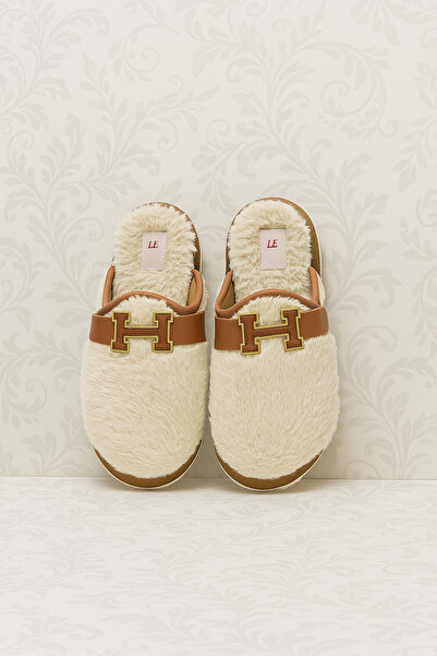 Behtah Kundura H Model Warm Furry House Slippers with Non-Slip Soles