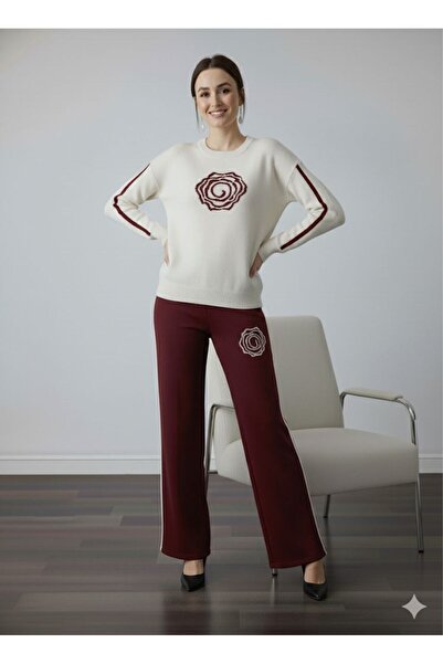 Cemre Life New Deux Embossed Embroidered Knitwear Set