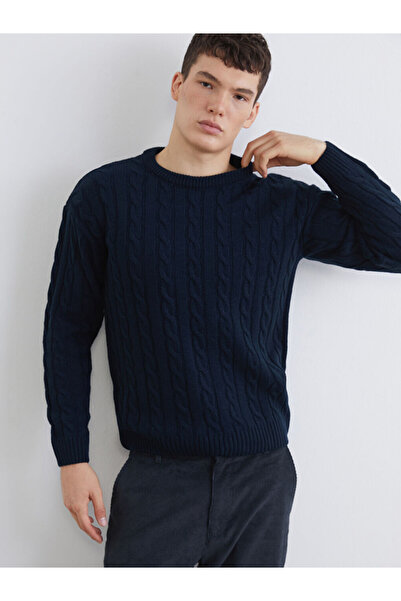 LC Waikiki Navy Blue Crew Neck Men's Knitwear Sweater