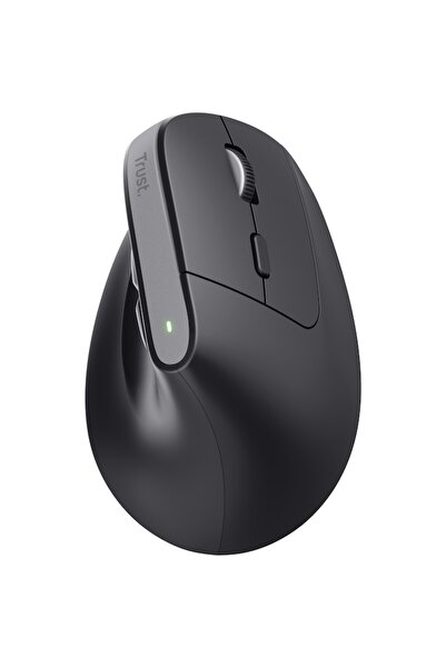 Trust Mouse ergonomic wireless Bayo+, clic silențios, 800-2400 DPI, USB-C, Bluetooth+RF, negru