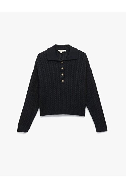 Koton Pulover cu guler polo cu mânecă lungă și nasturi