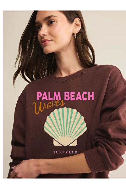 Tubinyoo سترة بولو بيتش مطبوع ذات الرقبة الدائرية وثلاثة خيوط