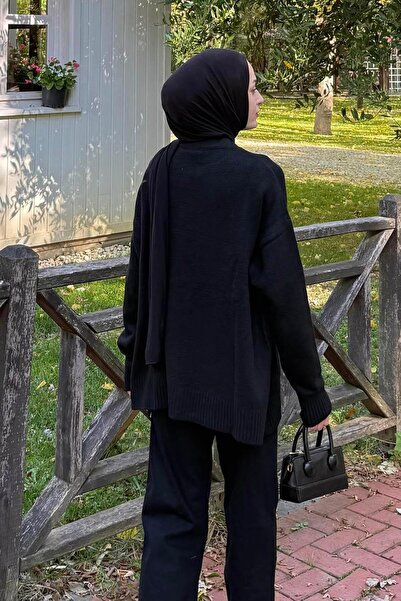 lamelif Casual Textured Sweater Black