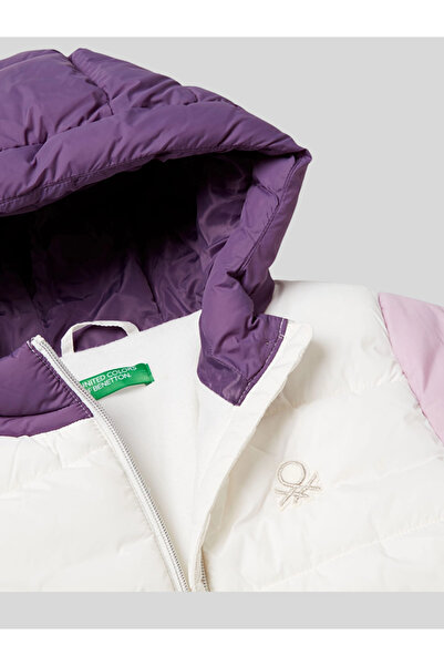 Benetton Girl's Coat 6-14 Years Old White
