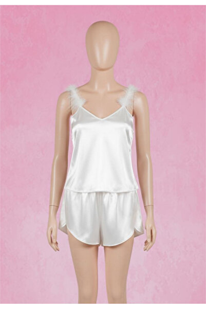 CAMELIA Tül Askılı Şortlu Pijama Takımı