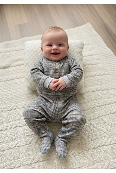 Cassiope Baby Plaid Patterned Baby Romper