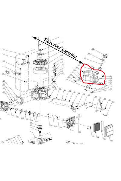 RURIS Rezervor de benzină pentru mașina de tuns iarba Dac 109XL