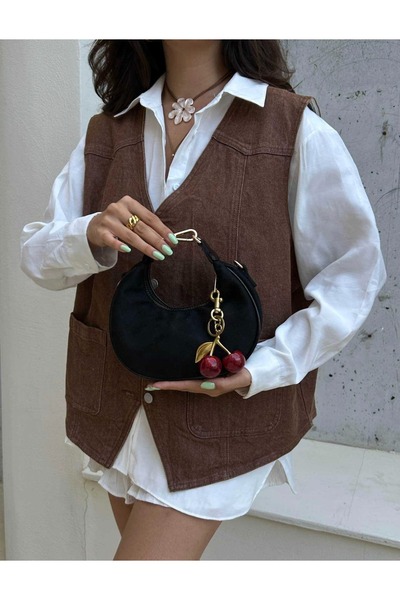 Giydim Gidiyor Замшева сумка Morello чорного кольору