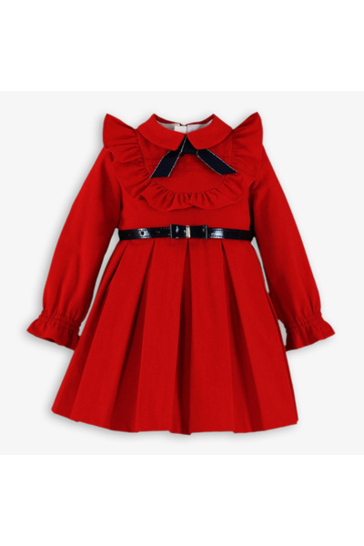miranda Pleated red dress for girls
