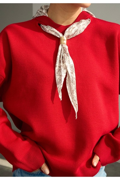 ossons Crew Neck Basic Textured Sweater