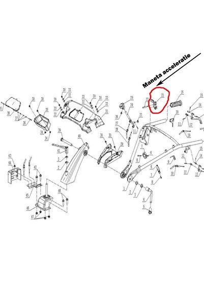 RURIS Maneta de accelerație 1001ksd, motocultivator 1002ksd