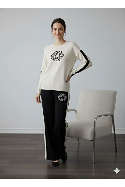 Cemre Life New Deux Embossed Embroidered Knitwear Set