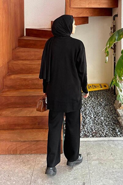 lamelif Pocket Detailed Knitwear Suit Black