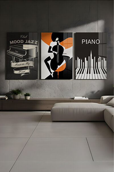 huhuli Стъклен 3-компонентен комплект за маса Rhythm Traces Huhu851C