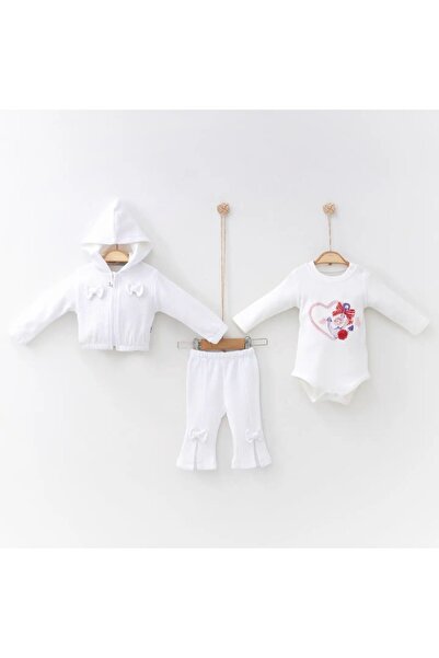 Bebeloji Baby Lina 3-Piece Baby Girl Set with Bow and Leg Detail