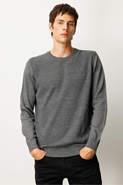 Desen 25607 Krz Front-Lettered Baklavi 36/2 Men's Knitwear Sy Sweater