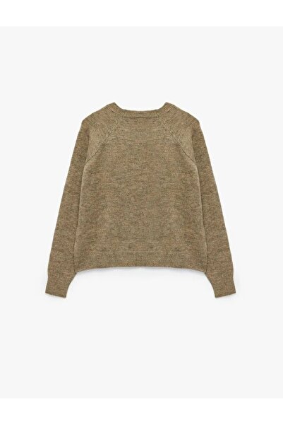 Koton Langärmliger Basic-Strickpullover mit Rundhalsausschnitt