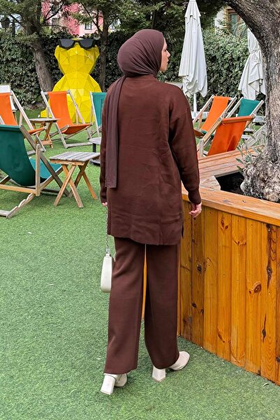 lamelif Accessory Knitwear Set Bitter Brown