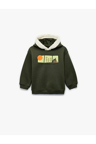 Koton Дългоръкавна блуза с качулка и принт