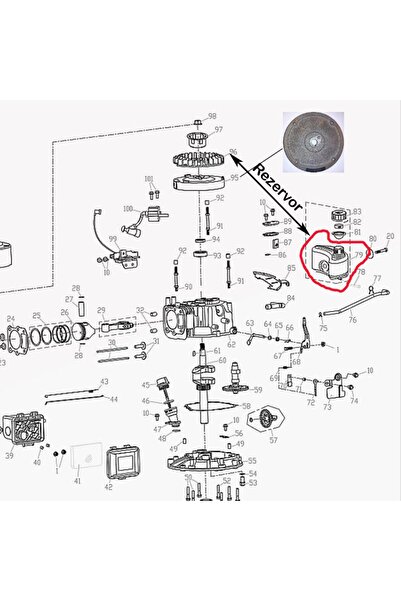 RURIS Rezervor de benzină pentru mașină de tuns iarba Dac 100XL, 110XL, model...